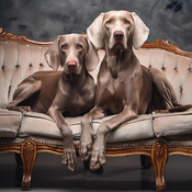 Weimaraner Dogs Cross Stitch Pattern