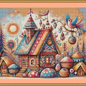 Whimsical Cottage Cross Stitch Pattern