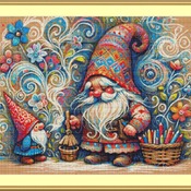 Whimsical Gnomes Cross Stitch Pattern