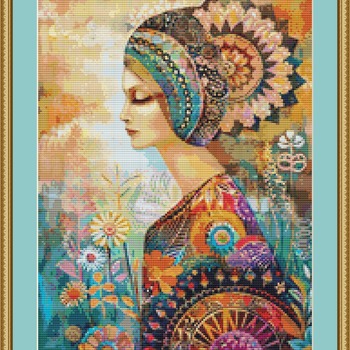 Whimsical Woman Cross Stitch Pattern