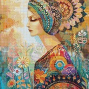 Whimsical Woman Cross Stitch Pattern