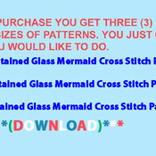 Stained Glass Mermaid Cross Stitch Pattern***L@@K***Buyers Can Download Your Pattern As Soon As They Complete The Purchase