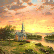 Thomas Kinkade Sunrise Chapel Cross Stitch Pattern***L@@K***Buyers Can Download Your Pattern As Soon As They Complete The Purchase