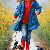 Walking The Dogs Cross Stitch Pattern