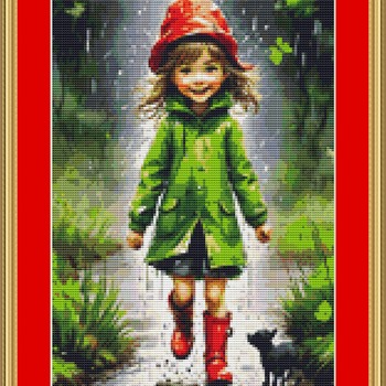 Walking With The Dog Cross Stitch Pattern