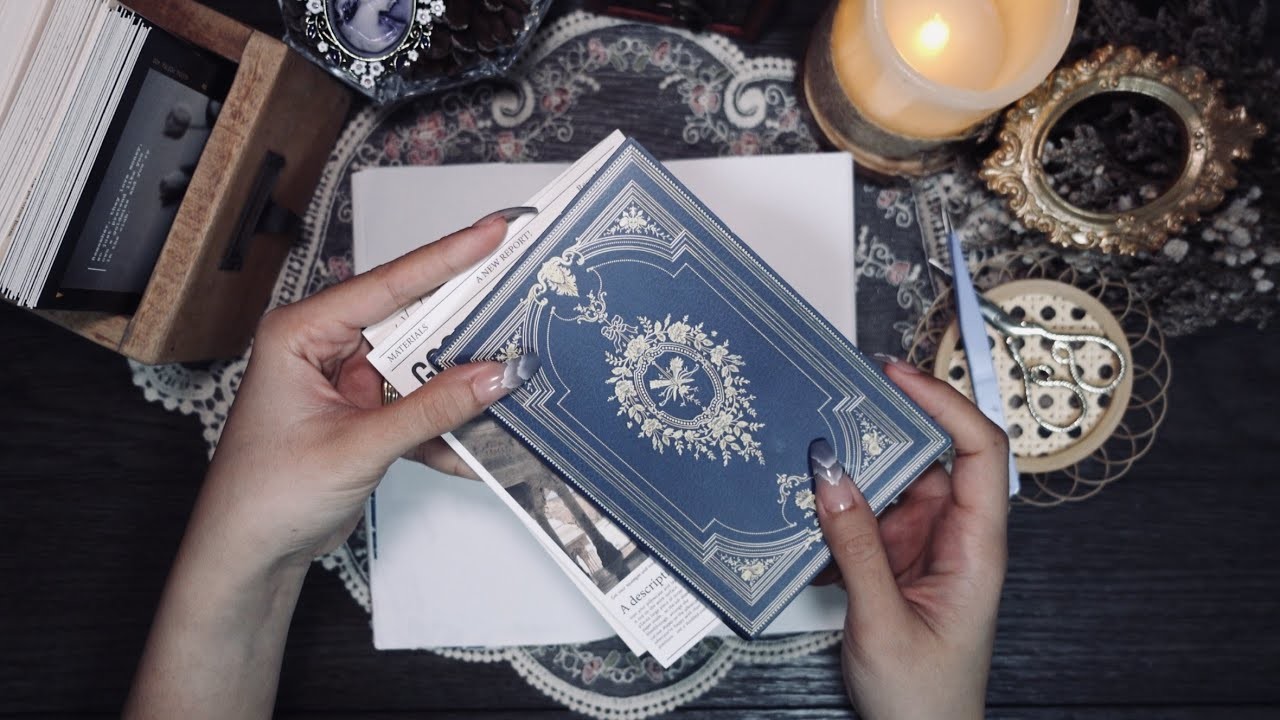 ASMR | Decorating my vintage diary | no bgm | relaxing sound | scrapbooking