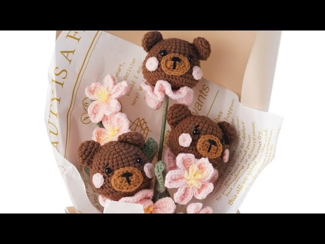 Bear Bouquet-1：How to crochet Bear's receptacle？