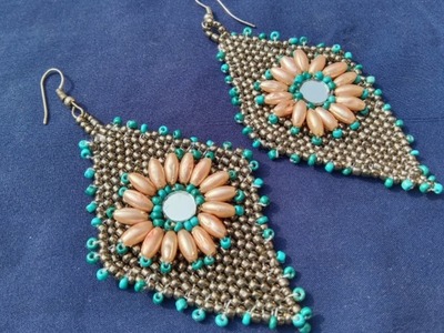 Beautiful beaded earrings.brick stich beading earrings.