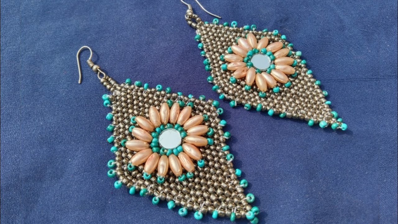 Beautiful beaded earrings.brick stich beading earrings.