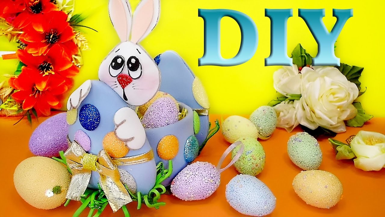 Beautiful Craft Ideas with Foam Sheet and Plastic Bottle - DIY Easter Bunny Craft