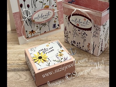 BIRTHDAY CARD SERIES #2 , a matching Dainty Delight Birthday card, gift bag and a box