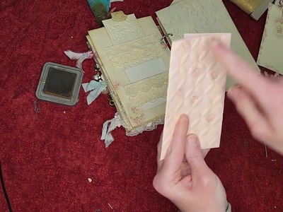 Creating an easy beautiful page in your junk journal, how to make a lace ruffle with hot glue