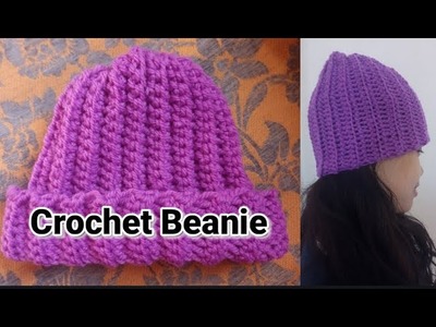 Crochet Beanie | Easy Beanie | Simple Beanie | Left Handed Tutorial
