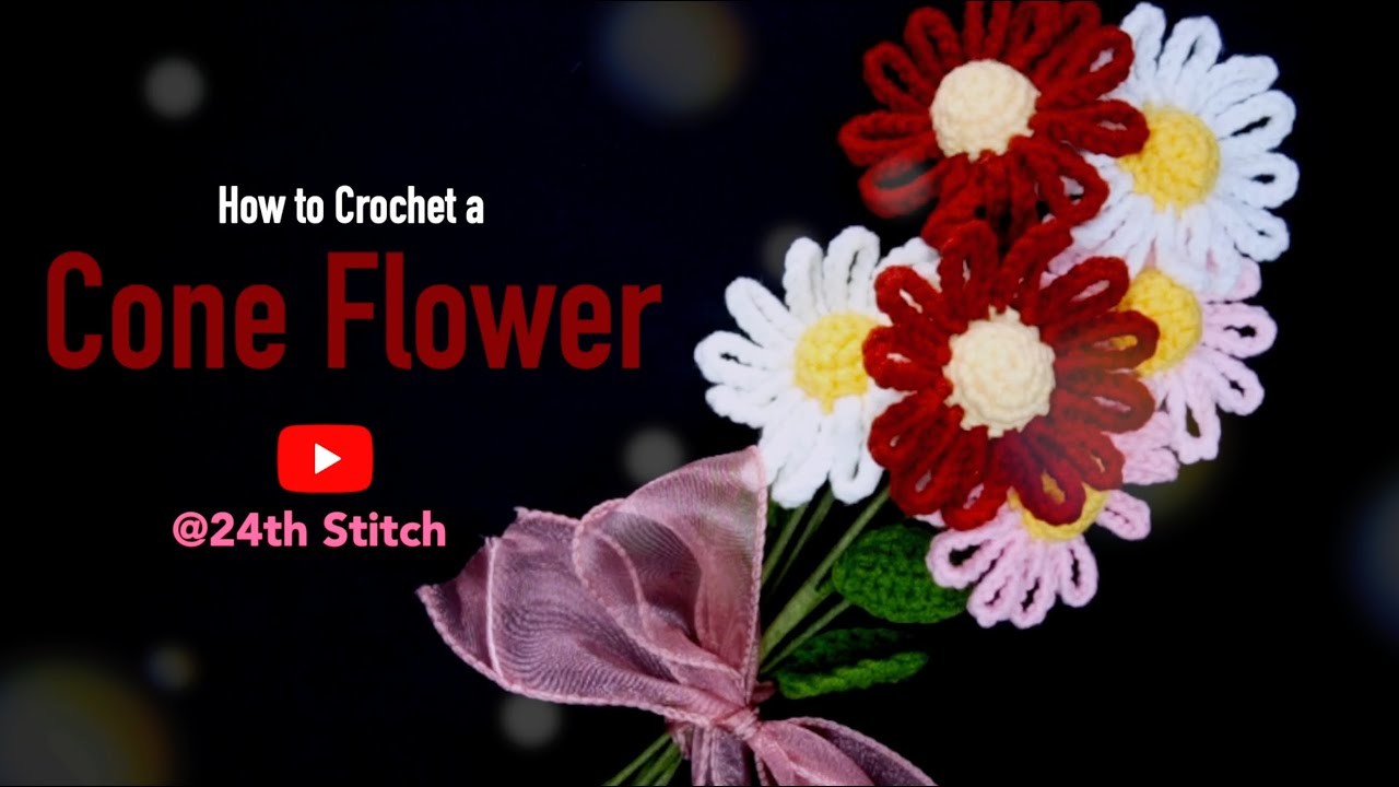 Crochet | Cone Flower  (HD) Easy beginner tutorial