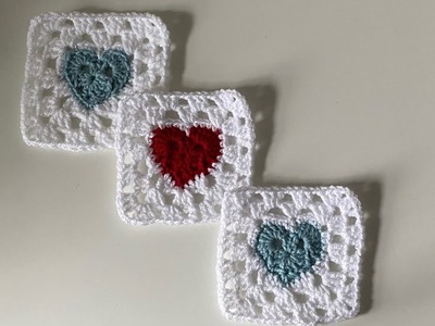 Crochet Love Heart Granny Square Tutorial