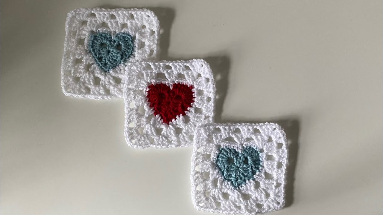 Crochet Love Heart Granny Square Tutorial