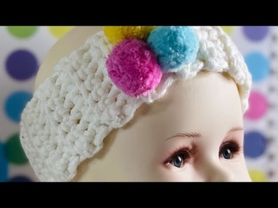Crochet newborn baby ear warmer, crochet baby headband tutorial, crochet for beginners