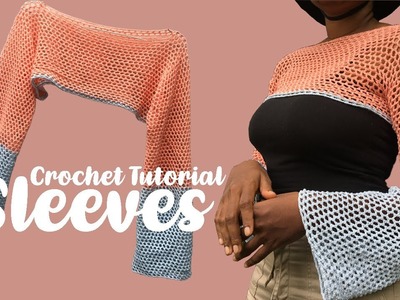 Crochet Sleeves Top Tutorial. How To Crochet Sleeves.Bolero.Shrug