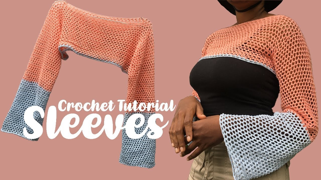Crochet Sleeves Top Tutorial. How To Crochet Sleeves.Bolero.Shrug