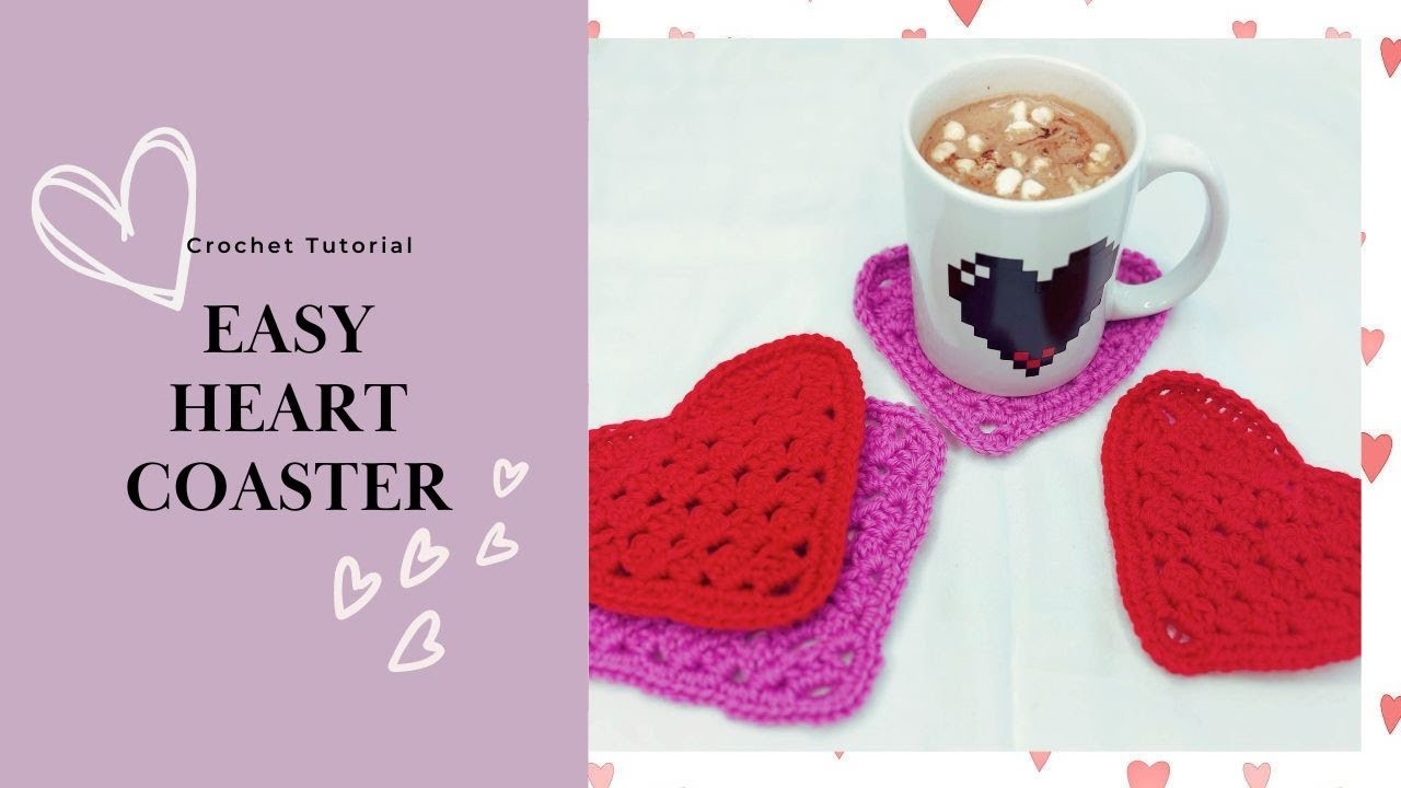 Crochet Tutorial: Easy Heart Coaster