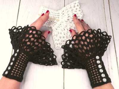 Crochet Victorian Style Hand Cuffs Tutorial | Vintage Hand Cuffs | Super Easy | 4K