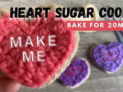 #crochettutorial Let’s Bake a Heart ????Sugar Cookie Crochet Style