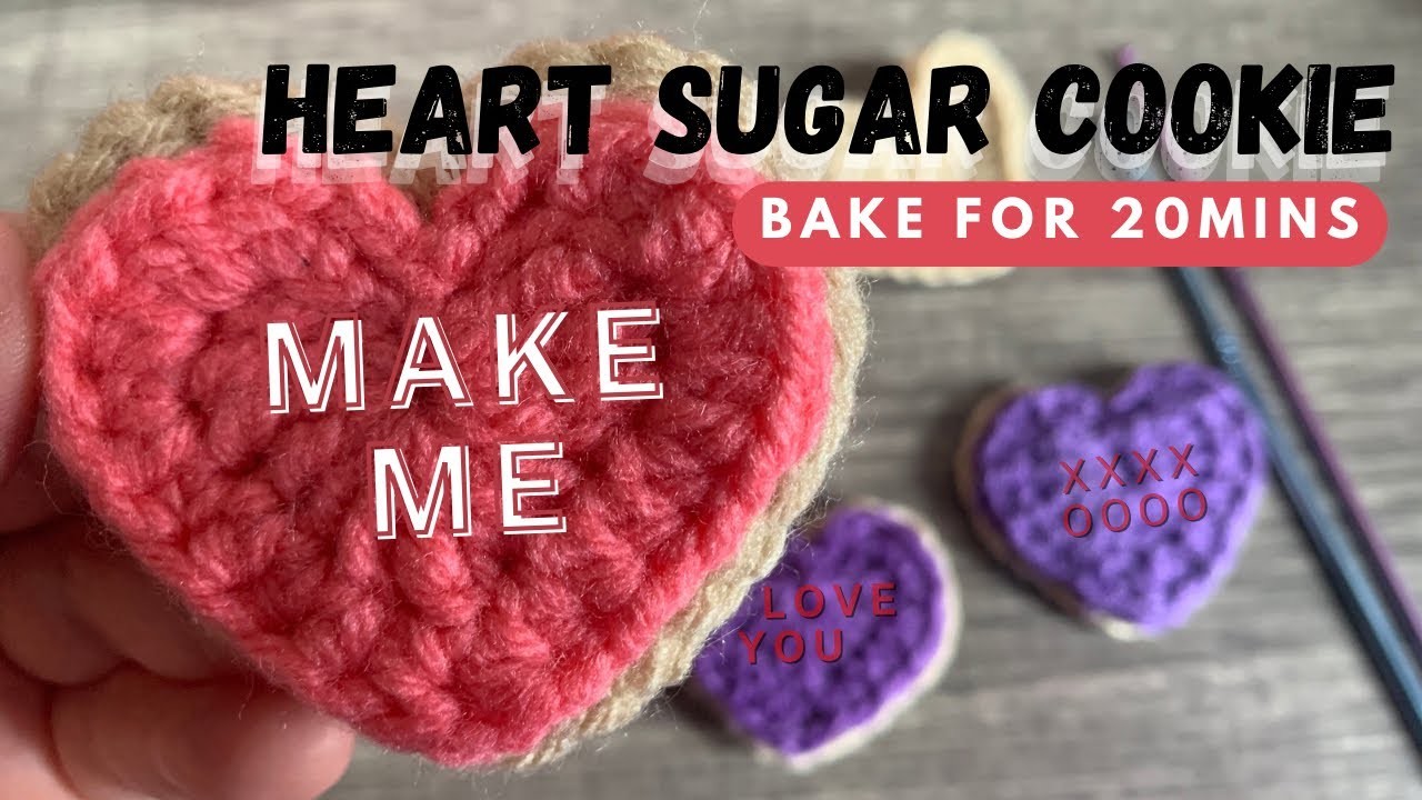 #crochettutorial Let’s Bake a Heart ????Sugar Cookie Crochet Style