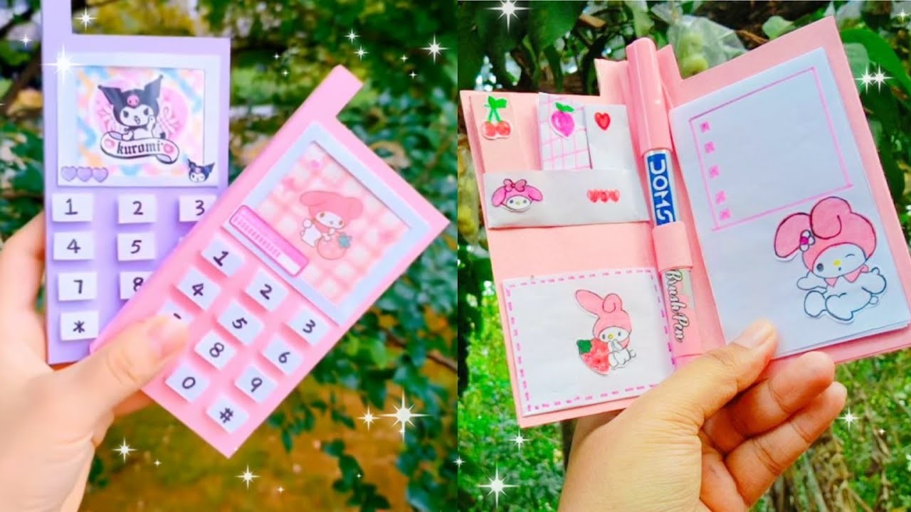 Diy easy school supplies.diy notepad.diy my melody school supplies.how to make school supplies