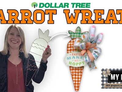 DOLLAR TREE CARROT WREATH DIY | EASY DOOR HANGER | SPRING WREATH TUTORIAL | SO EASY!!