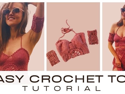 Easy Crochet Crop Top Tutorial Any Size - Stillness Top Pattern - Serenity Series by Mermaidcat