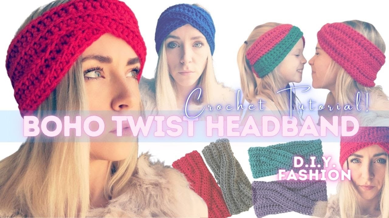 FAST Crochet Tutorial | Boho Twist Headband | DIY | Crochet with me | Pattern | 10-adult sizing |