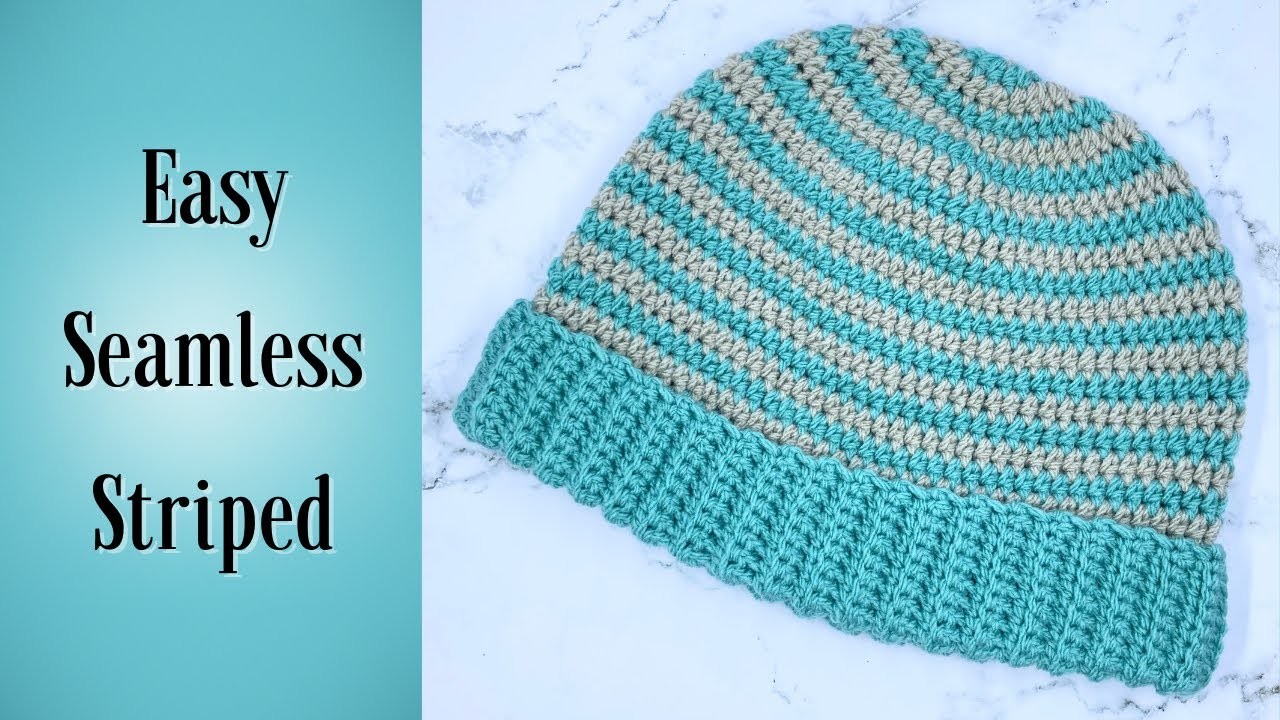 How to Crochet a Striped Beanie with NO Seam! | Easy Crochet Tutorial