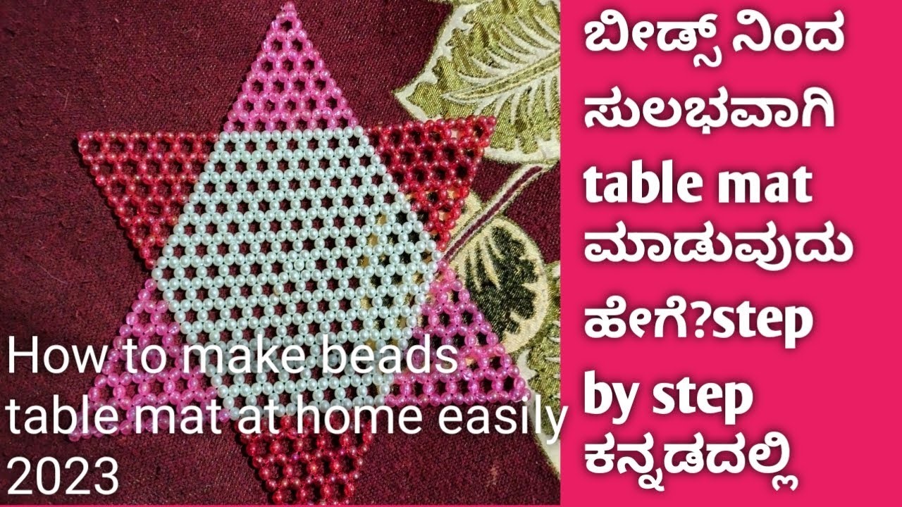 How to make beads table mat at home easily for beginners|kannada|2023|Diy beads table mat