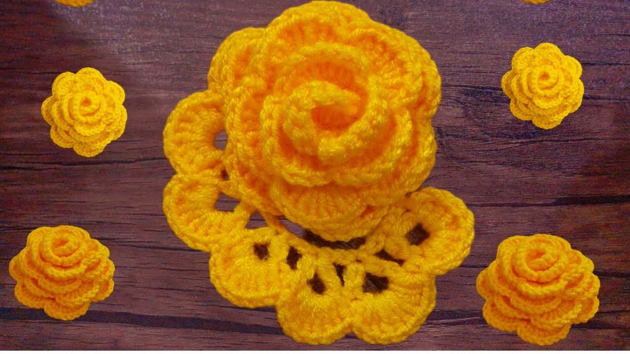 How to make crochet rose.crochet for beginners.subscribe me dear #crochetforbeginner #crochetflower