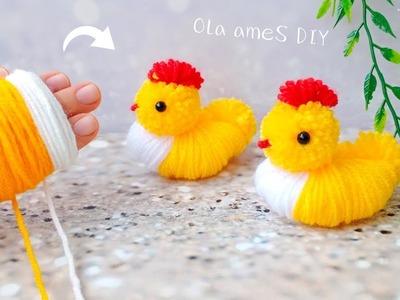 ???????? It's so Cute ❤️ Super Easy Chicken Making Idea with Yarn - DIY Woolen Toys - Easter Decor Ideas