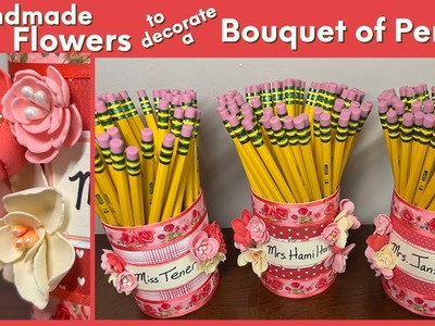 Make Handmade Flowers to decorate a Bouquet of Pencils! #SatMornMakes