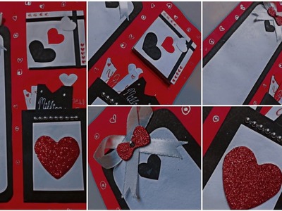 Scrapbook Tutorial ✂️ How to make page 5||Handmade|Valentine's Day card | Scrapbook making gift idea