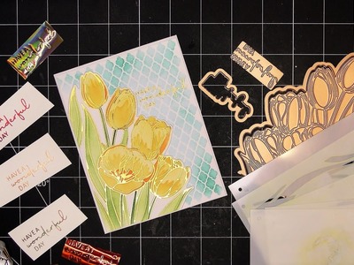 Spellbinders Four Petal Collection: "Wonderful Tulips" Stencils & Hot Foil Plates Review Tutorial!