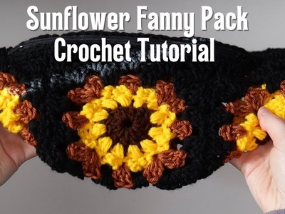Sunflower Fanny Pack ???? Granny Square Crochet Tutorial