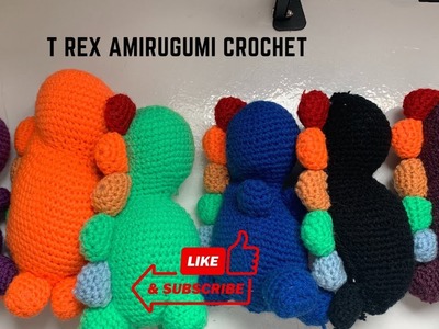 T rex Amirugumi Crotchet Amigurumi Tutorial | T-rex Step-by-step Crochet Pattern For Beginners
