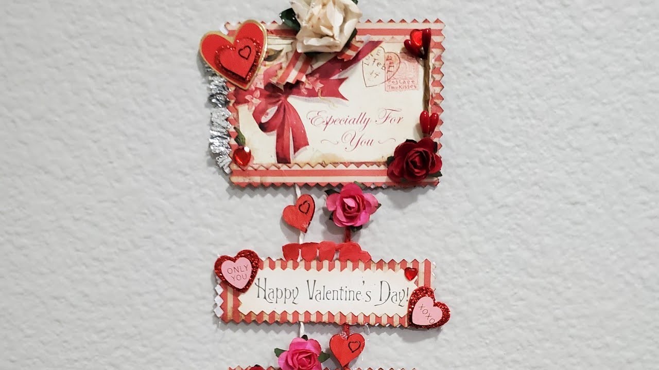 Thinking of You on Valentine's Day- Happy❤️ Day - Made from a greeting card and Dollar Tree goodies