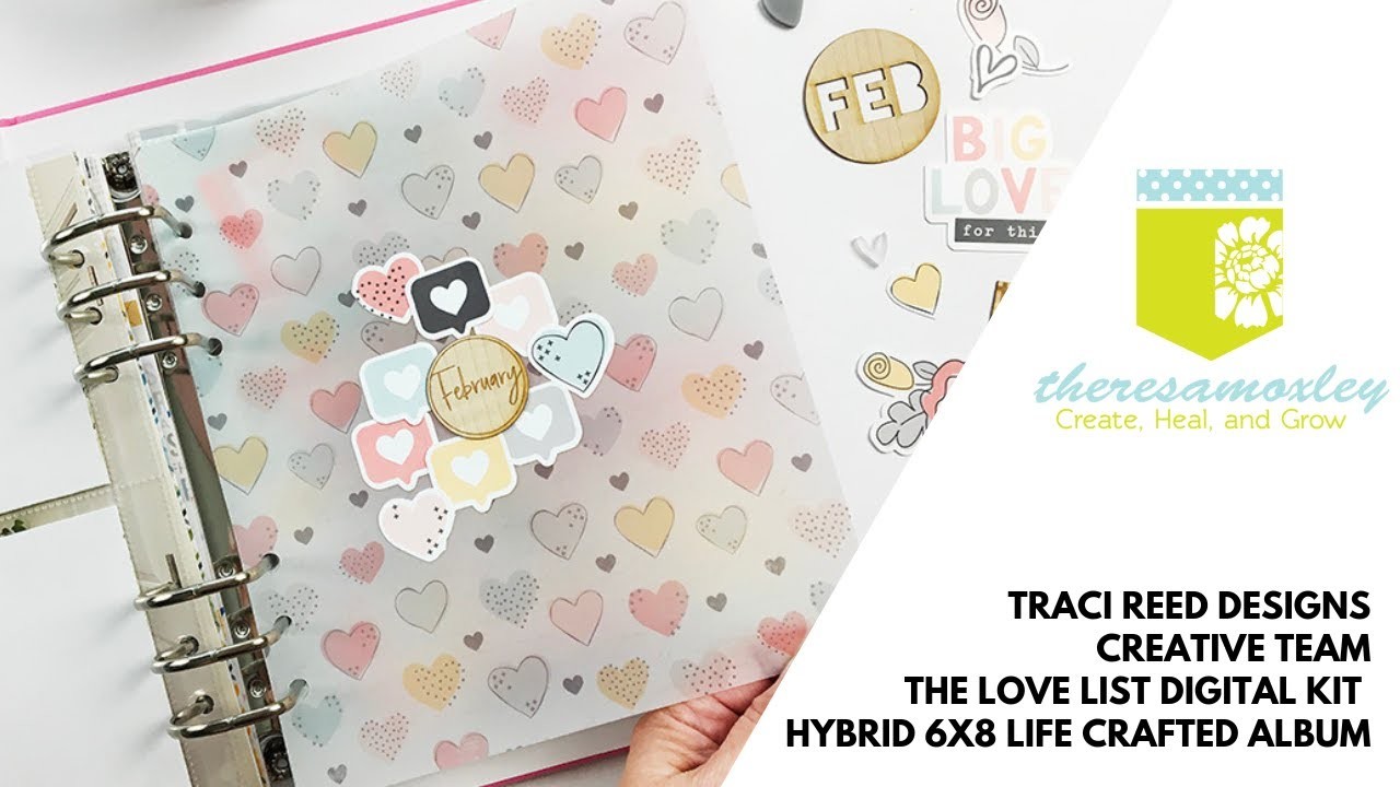 Traci Reed Creative Team | The Love List 6x8 Hybrid Scrapbook Layout