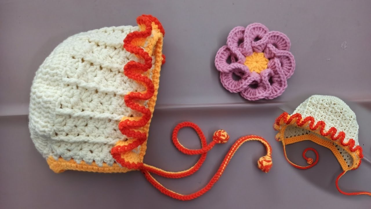 TUTORIAL TOPI RAJUT BAYI | pretty crochet hat