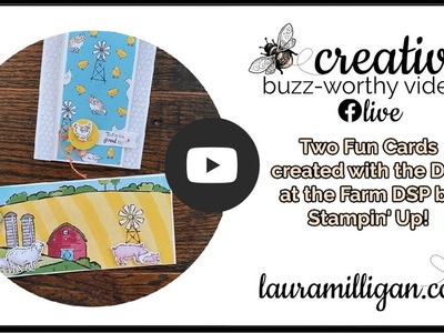 Video How to Create a fun fold and slimline card using Day at the Farm DSP from Stampin' Up!