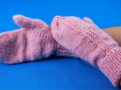 Warm mittens on 2 knitting needles - even a beginner can handle!