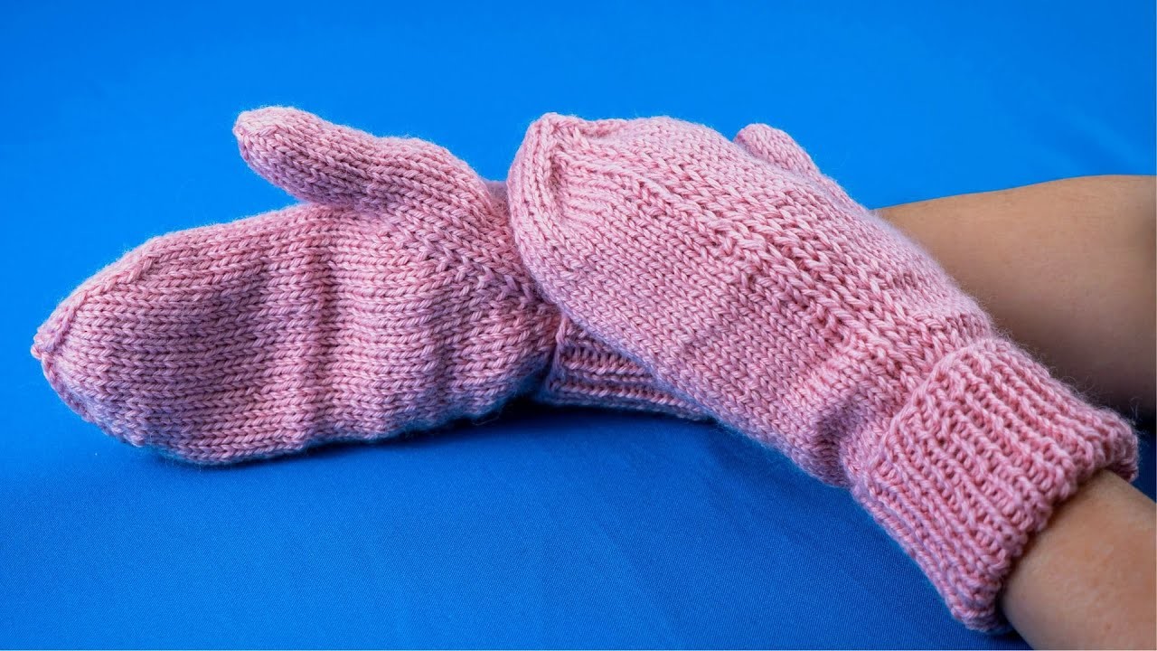 Warm mittens on 2 knitting needles - even a beginner can handle!
