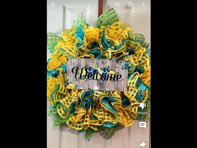 Yellow and Blue Texas Rose Wreath Tutorial