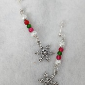 Beautiful sterling silver dangly snowflake Christmas earrings