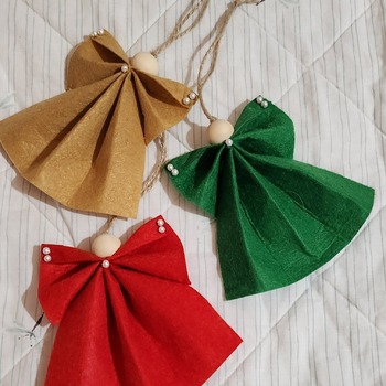 Handmade felt christmas hanging rustic angels