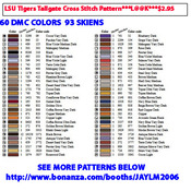 LSU Tigers Tailgate Cross Stitch Pattern***L@@K***Buyers Can Download Your Pattern As Soon As They Complete The Purchase